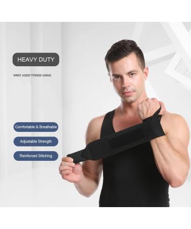 SUJAYU Wrist Wraps 2 Pack for Weightlifting and Carpal Tunnel Support - Men's Black Gym Accessories - Buy Online on GoSupps.com