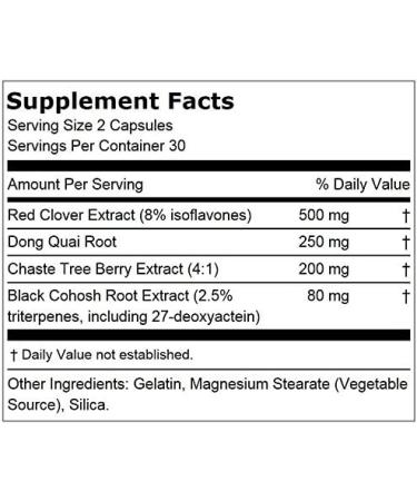 Menopause Support Supplement with Black Cohosh, Red Clover & Chaste Tree Berry - 60 Capsules - Buy Online on GoSupps.com