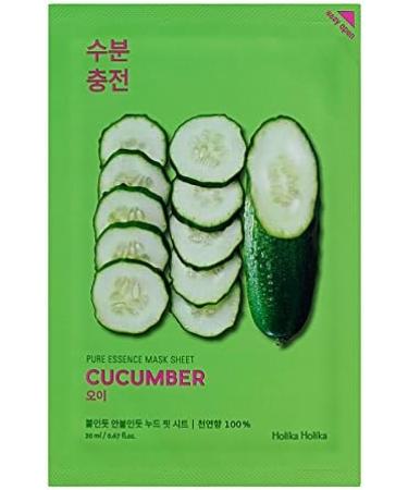 Holika Holika Pure Essence Mask Sheet Cucumber cucumber facial mask Korean cosmetics set 4 pieces - Buy Online on GoSupps.com
