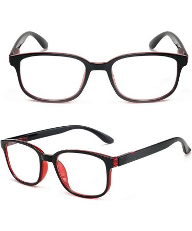 Zukky Flashing Lights Progressive Multifocal Reading Glasses for Women | Black Red Square Large Lens | 2.5x Magnification - Buy Online on GoSupps.com