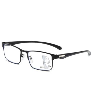 Progressive Multifocus Reading Glasses for Men Blue Light Blocking Computer Readers Anti Eyestrain Glasses(Couleur:Noir Grandeur:1.0x)