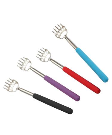 Ieron back scratch for men bear claws portable pull-out metal back scratch/hand massager/setback with rubber racks 4 pieces 4 bear claws