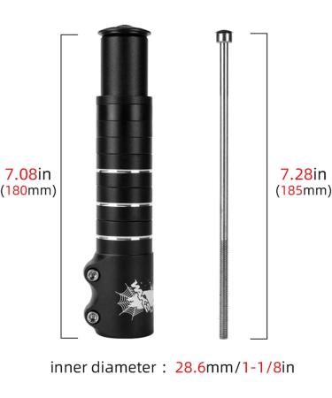 Wake Bike Stem Riser - Adjustable Aluminium Alloy Handlebar Extender for Mountain Bike, Road Bike, MTB, BMX - Black - Buy Online on GoSupps.com