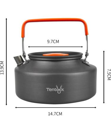 Tentock Camping Kettle 1.1L Lightweight Aluminum Tea Pot for Backpacking, Hiking, Picnic - Compact Coffee Pot for Outdoor Activities - Buy Online on GoSupps.com