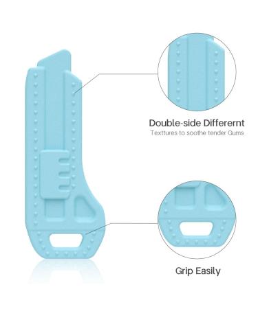 Airfish Baby Teething Toys | BPA-Free Soft Silicone Bite Rings for Babies - 4 Pack Pink Blue Red Green | Easy-to-Hold Handles - Buy Online on GoSupps.com