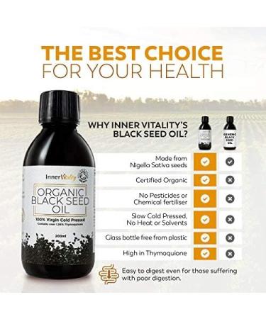 Certified Organic Black Seed Oil 400ml - Cold Pressed High Strength Gold Standard | Pure Virgin Oil, Kalonji/Black Cumin Seed Oil - Buy Online on GoSupps.com