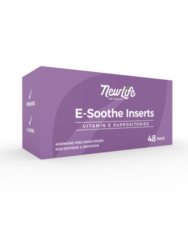 NewLife Naturals Vitamin E Suppositories 38IU - Vaginal Dryness Irritation Menopause Support - All Natural Estrogen Free Feminine Care - 48 Inserts