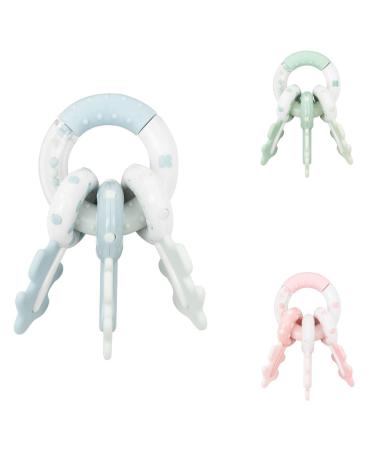 Kikkaboo baby rattle keychain teething ring 3 keys grasping toy from 3 months color: blue
