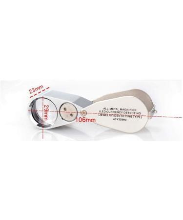 Magnifying Glasses Educational Hobby Magnifiers High Magnification Jewelry Antique Identification Hand-Held Magnifying Glass 40 Times High-Definition Led with Light Comfortable Anniversary - Buy Online on GoSupps.com