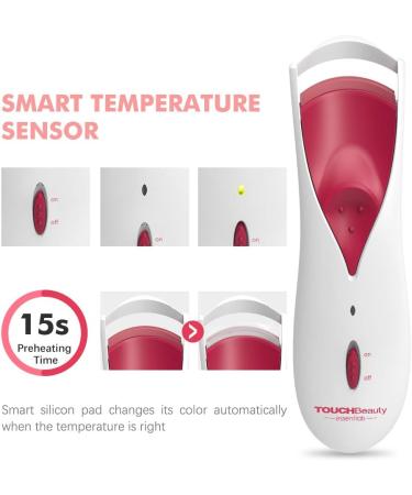 TOUCHBeauty Heated Eyelash Curler Electric Lash Curler with Smart Silicone Heating Pads - Fast Heating Up AG-1013A - Buy Online on GoSupps.com