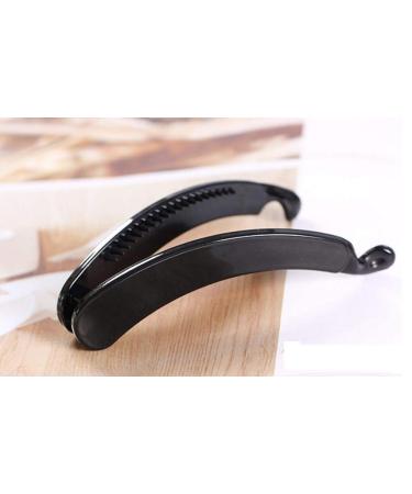 Classic Black Banana Hair Clip for Women - 11cm Twisted Plastic Hair Accessory - Buy Online on GoSupps.com