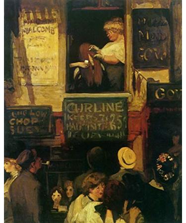 1907 John Sloan Vitrine d un salon de coiffure Hairdresser s Windows American painting F30047 A2 Poster on Photo Paper - Glossy Thick (24/16.5 inch)(59/42cm) - BrucePrint - Film Movie Posters Wall D