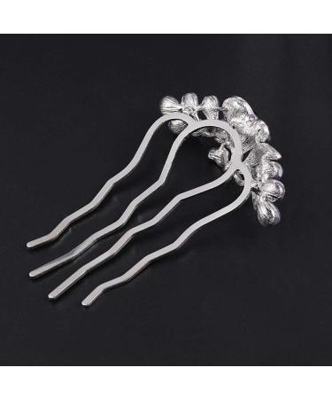 Bridal Tulip Crystal Rhinestone Hair Combs - Purple Sparkly Glitter Metal Hair Accessories - Buy Online on GoSupps.com