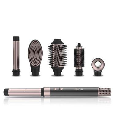 Cecotec hot air brush hair dryer styler smooth bamba ceramiccare airglam original.6 in 1 6 interchangeable heads coanda effect 2 speeds and 3 temperatures real ion 6 heads black and pink - Buy Online on GoSupps.com