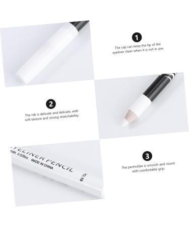 Mikinona 12pcs Eyeliner Pencil White Eyeliner Pen Liquid Eyeliner Brow Pen Water Proof Makeup Set Wooden Pole - Buy Online on GoSupps.com