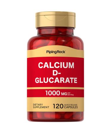 Calcium D Glucarate 1000mg | 120 Capsules | Non-GMO Gluten Free Supplement | by Piping Rock