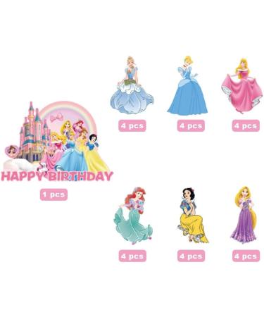 25 Pcs Princess Theme Party Supplies for Kids Birthday Anime Cake Decorations Cake Topper Cupcake Toppers Baby Shower - Buy Online on GoSupps.com