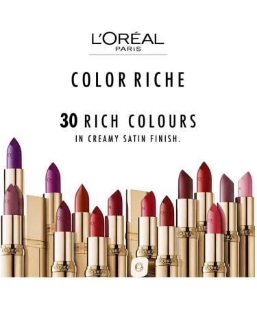 L'Or al Paris Color Riche Satin Smooth Lipstick Moisturising Pure Pigment Lip Colour With Omega 3 & Vitamin E 126 L'Adresse L' Adresse 126 1 count (Pack of 1) - Buy Online on GoSupps.com