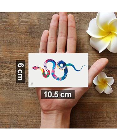 Oottati Small Cute Colored Snake Temporary Tattoos Stickers (2 Sheets) - T-148 - Buy Online on GoSupps.com