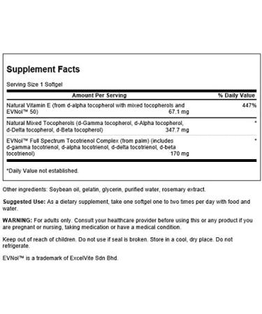 Swanson Full Spectrum Vitamin E with Tocotrienols - Heart & Cellular Health Support - 60 Softgels - Buy Online on GoSupps.com