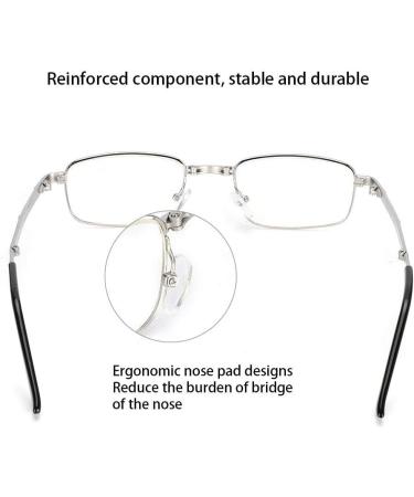 Filfeel Foldable Reading Glasses - High-Resolution Visual Fatigue Relief for Seniors | Presbyopic Glasses with Bag - Buy Online on GoSupps.com