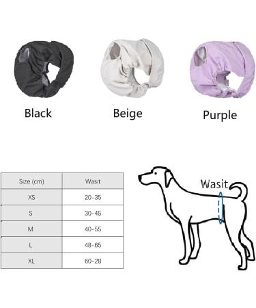 Petmia Washable Diapers for Dogs | Hygiene Underpants for Dogs in Heat | 5 Sizes XS to XL | 3-Pack Beige Black Purple - Buy Online on GoSupps.com