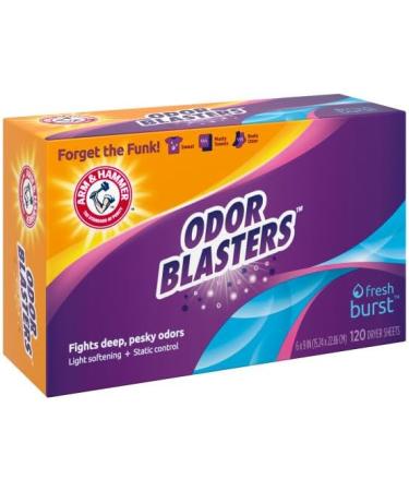 Arm & Hammer Odor Blasters Fresh Burst Dryer Sheets - 120 Count | Odor-Eliminating Laundry Solution for Freshness | International Shipping Available - Buy Online on GoSupps.com