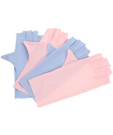 Beavorty 2 Pairs sun gloves pink gloves UV protection gloves for nail UV gloves for gel nail lamp nail art UV gloves nail art supplies nail UV gloves manicure Accessories Nylon 21x12x0.1cm 1.0