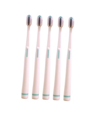 GLEAVI 5pcs Toothbrush With Soft Bristles Teenagers Toothbrush Bristles Toothbrush Sensitive Gum Toothbrush Bamboo Charcoal Toothbrush Travel Care Brush Plastic Adult
