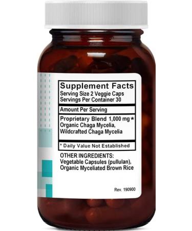 Kovite Organic Chaga 500 mg - 60 Vegetable Capsules - Buy Online on GoSupps.com