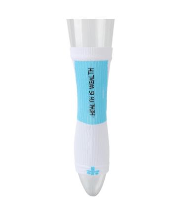 Foot Sleeve for Flexible Movement - Sectional Compression Sports Heel Socks (White & Blue) | Enhance Performance & Comfort - Buy Online on GoSupps.com