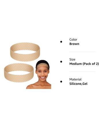 Adjustable Silicone Wig Headband - Non Slip Seamless Grip Band for Men and Women - Light Brown - 2 Pieces - Buy Online on GoSupps.com