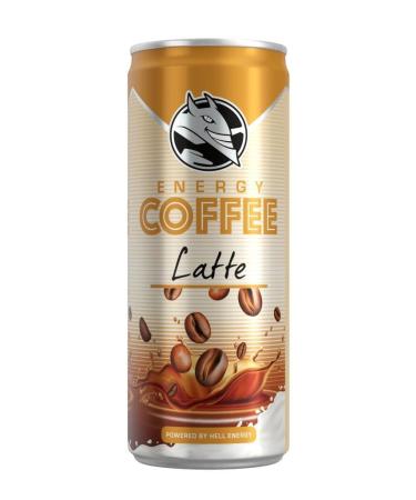 HELL ENERGY Energy Coffee Gusto Latte Bevanda Refreshing Analcool 250ml Cans - Pack of 24