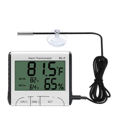 LXSZRPH Reptile Thermometer Hygrometer with High Low Temperature Alarm Digital Temperature Humidity Meter Gauge for Terrariums Vivariums Reptile Tanks (1)
