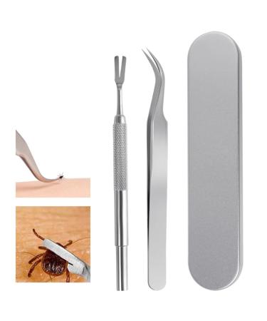 PAIDASHU Tick Remover Stainless Steel Tick Remover Tick Removal Tool for Dogs Cats Horses Tick Hook Kit Included Removal Tweezers+ Tick Shovel+ Iron Box - Buy Online on GoSupps.com