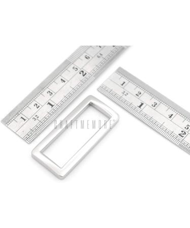Metal Flat Rectangle Rings Buckle 1 1/2 Inches Silver - 6 Pack for Bag Belt Strap | Heavy Duty Loop Quality Finish | Craftmemore VTLP - Buy Online on GoSupps.com