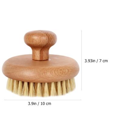 Lurrose Round Wooden Dry Brush Body Exfoliator for Bath Shower - Men and Women - Buy Online on GoSupps.com