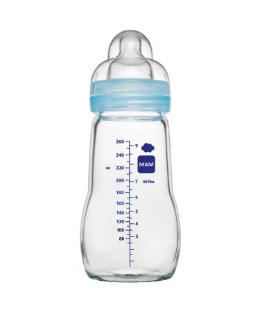 Buy MAM Feel Good Glass Bottle 260ml | Neutral Baby Bottle with Teat Size 1 | 2-Piece Set - International Shipping - Buy Online on GoSupps.com