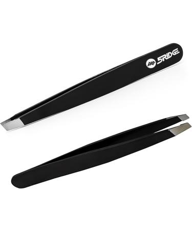Professional Stainless Steel Eyebrow Tweezers - Precision Facial Hair Removal for Men & Women | Black - Ideal for Ingrown Hairs & Blackheads - Buy Online on GoSupps.com