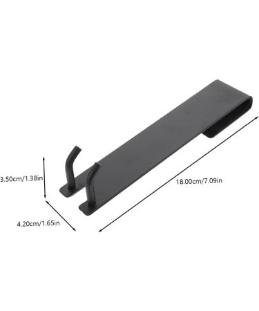 Artibetter Glass Punch Home Hooks Clothes for Frameless Hanger Hook Long Black The Stainless Double Door 18X4.2CM Black - Buy Online on GoSupps.com