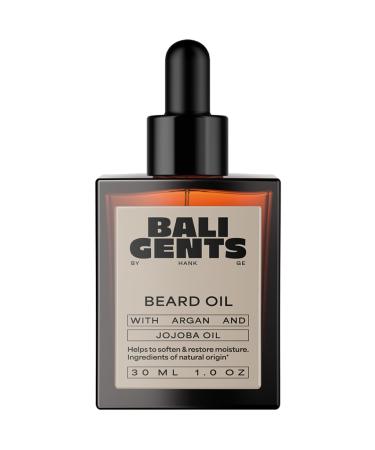 BALI GENTS Beard Oil - Huile v g talienne l'huile d'argan l'huile de jojoba et l'huile de tournesol - Soin de barbe non gras pour des poils doux et une peau saine - 30 ml