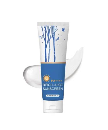 Birch Juice Moisturizing Sunscreen UV LOCK SPF50 Broad Spectrum Moist Essence Sunscreen for Face Korean Skincare No White Cast 1.69 Fl Oz (1)