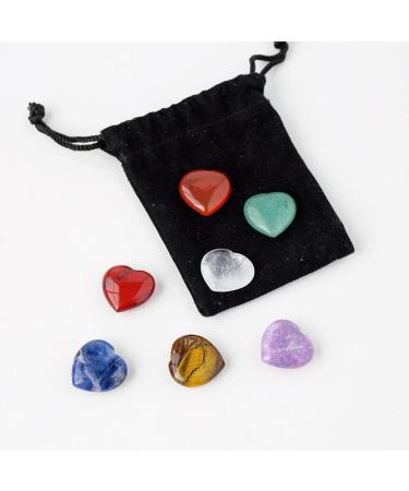 7pc Natural Stone Seven Heart Shape Crystal Gemstone Urine Heart Crystal Crafts Home Decoration Stone Mineral Specimen - Buy Online on GoSupps.com