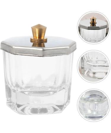 FOMIYES Crystal Glass Nail Dappen Cup with Metal Lid Manicure Nail Dish Nail Liquid Dish Monomer Dappen Dish Bowl for Acrylic Liquid Powder - Buy Online on GoSupps.com