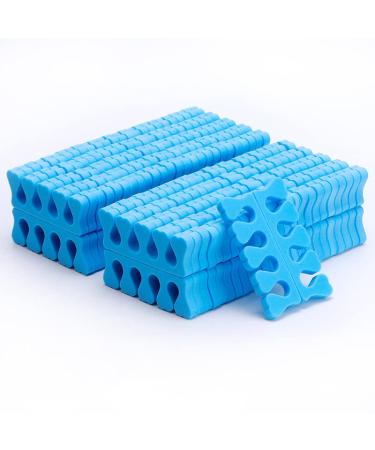 100 pieces toe separator for pedicure soft nail art finger separator divider spacer manicure pedicure tool gel painting accessories for nail art painting toenails (blue)