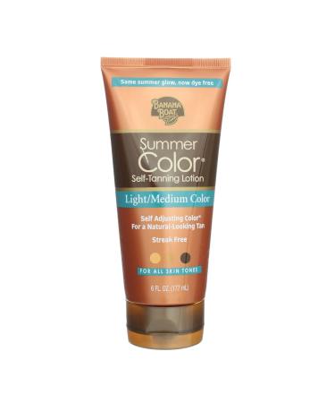 Banana Boat Summer Color Self Tanning Lotion Light Medium Color 6 fl oz (177 ml)