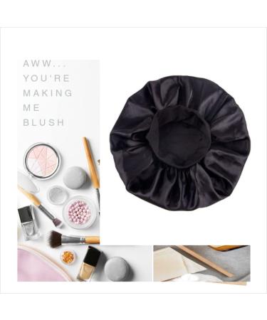 LFRNZS Satin Bonnet for Women - Soft Wide Elastic Band Silk Night Cap for Curly Natural Hair - Black - Buy Online on GoSupps.com