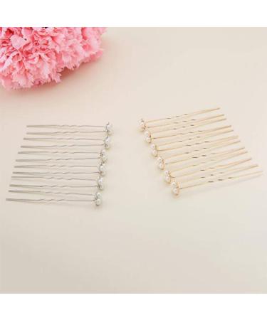 Anglacesmede Crystal and Pearl Bridal Hair Pins - Wedding Headpiece for Women and Girls (Silver) - Buy Online on GoSupps.com