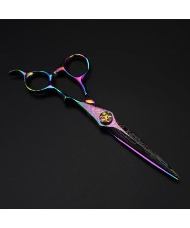 Hair Cutting Scissors 6 Inch Professional Rainbow Damascus Hair Cutting Scissors Gem Screw Haircut Thinning Barber Steel Cut Shears Hairdresser Scissors Set - Buy Online on GoSupps.com