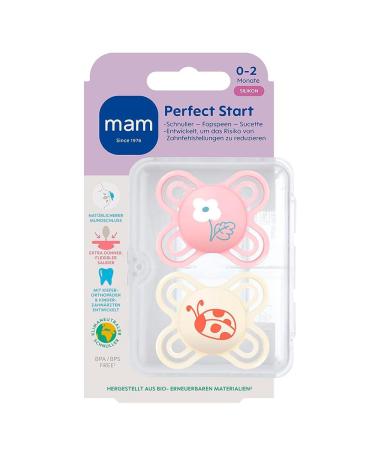 MAM Perfect Start Mini Pacifier Set for Girls 0-2 Years | Includes Sterilized Transport Box & NIP Pacifier Strap - Shop Now! - Buy Online on GoSupps.com